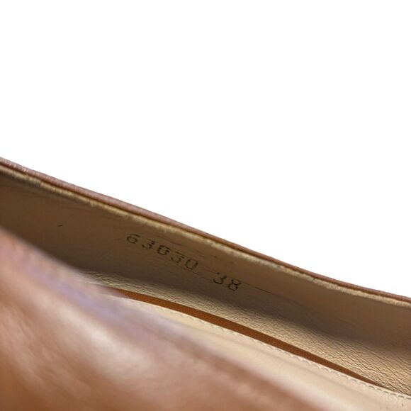 Dear Frances Chunky Loafer Heels 38 Tan Leather - Picture 4 of 6